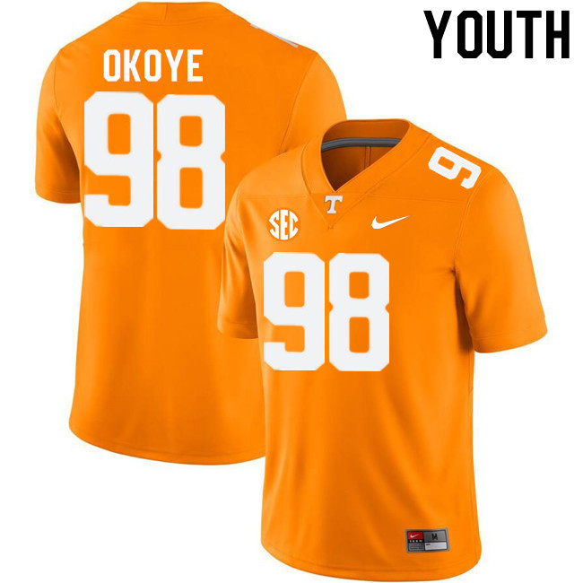 Youth #98 Emmanuel Okoye Tennessee Volunteers College Football Jerseys Stitched-Orange